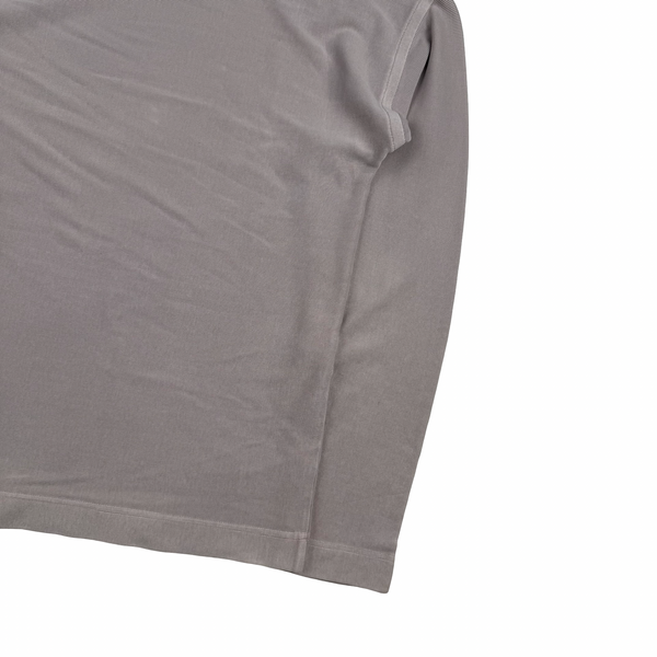 Stone Island Light Taupe Mock Neck Ribbed Cotton Pullover - Medium