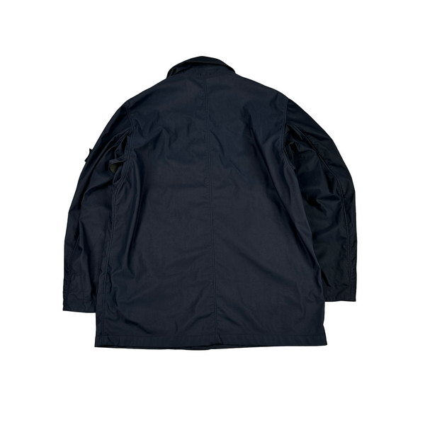 Stone Island 1995 Navy Nylam Vintage Long Jacket - Large