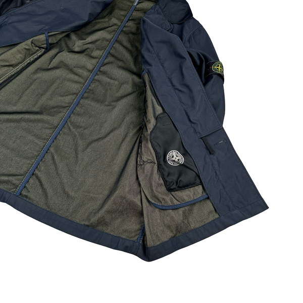 Stone Island 1995 Navy Nylam Vintage Long Jacket - Large
