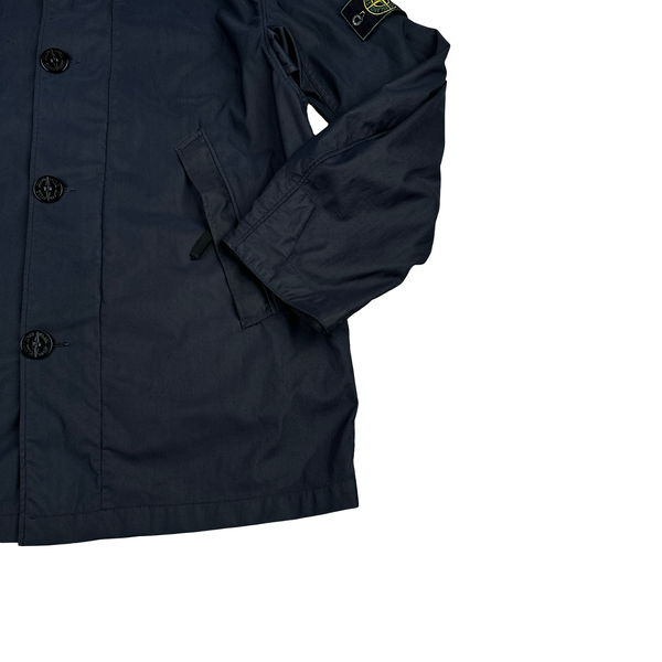 Stone Island 1995 Navy Nylam Vintage Long Jacket - Large