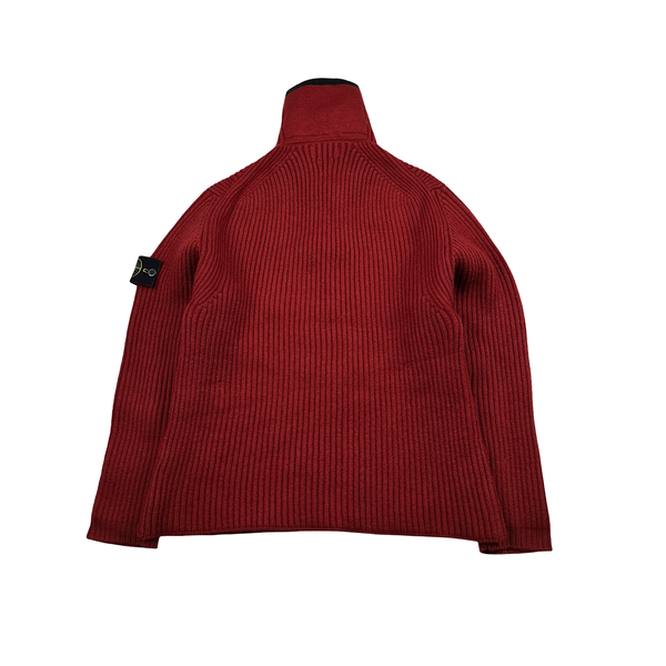 Stone Island AW/2001 Thick Wool Knit Quarter Zip Jumper - Small