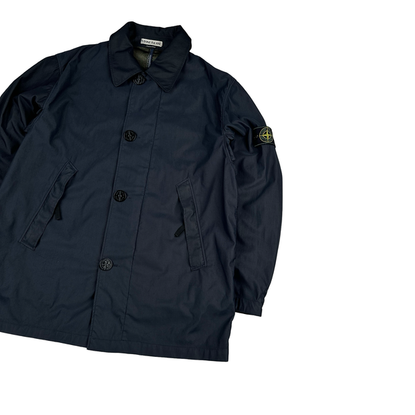 Stone Island 1995 Navy Nylam Vintage Long Jacket - Large