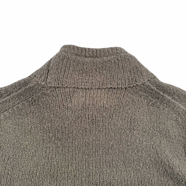 Stone Island 2018 Brown Soft Chenille Wool Blend Mock Neck Jumper - Small