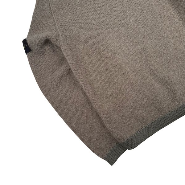 Stone Island 2018 Brown Soft Chenille Wool Blend Mock Neck Jumper - Small