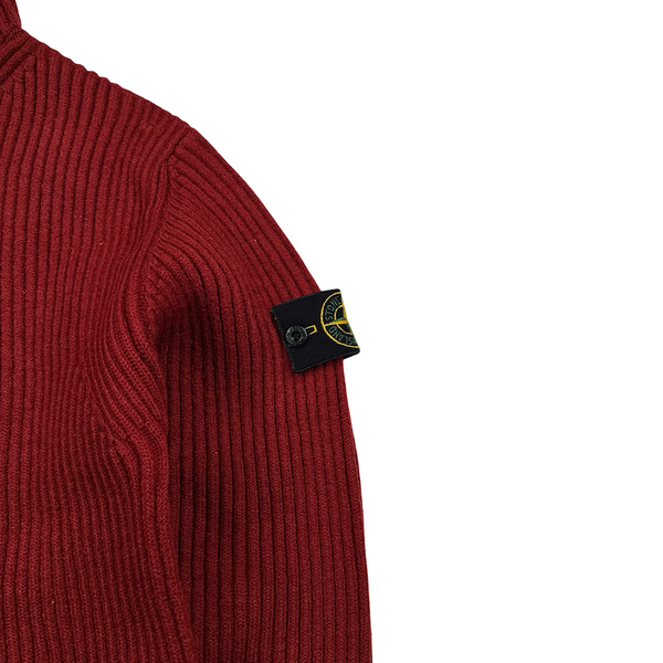 Stone Island AW/2001 Thick Wool Knit Quarter Zip Jumper - Small