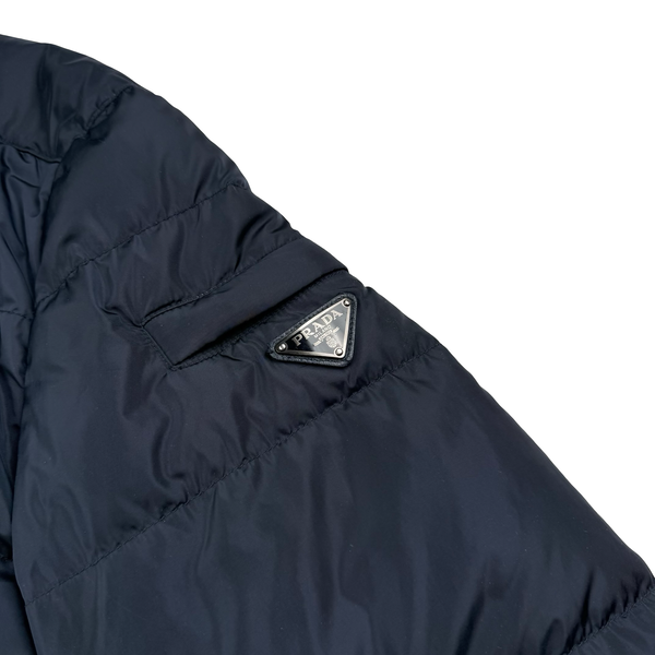 Prada Navy Nylon Resin Coated Down Filled Puffer Jacket - Large (50)