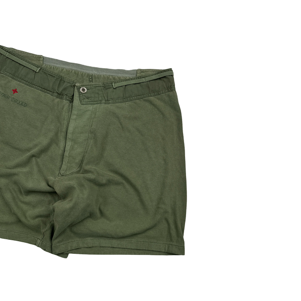 Stone Island Vintage Green Cotton Shorts - Medium