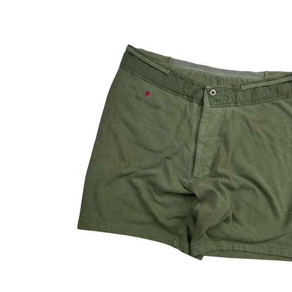 Stone Island Vintage Green Cotton Shorts - Medium