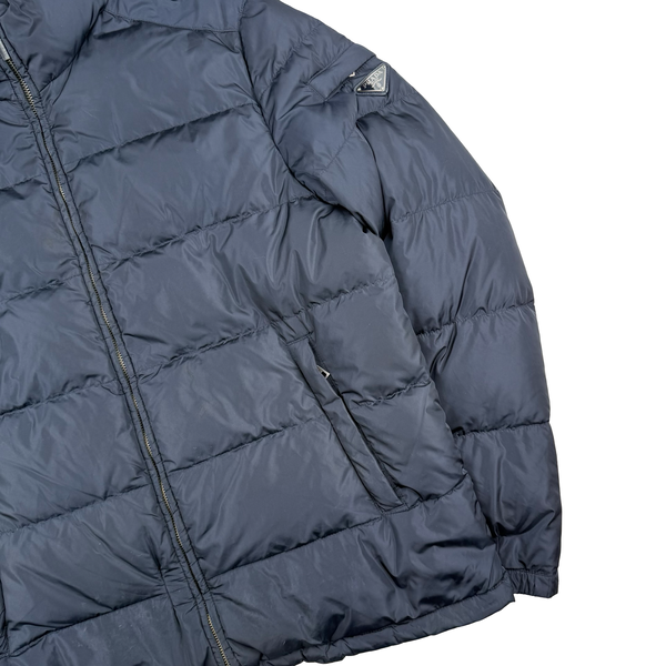 Prada Navy Nylon Resin Coated Down Filled Puffer Jacket - Large (50)
