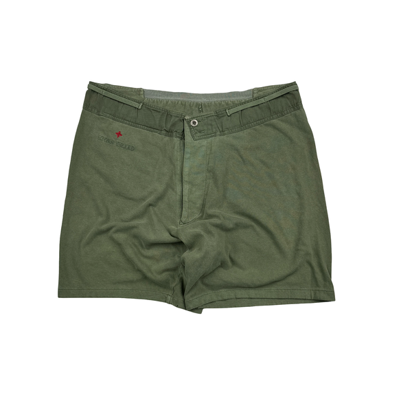 Stone Island Vintage Green Cotton Shorts - Medium