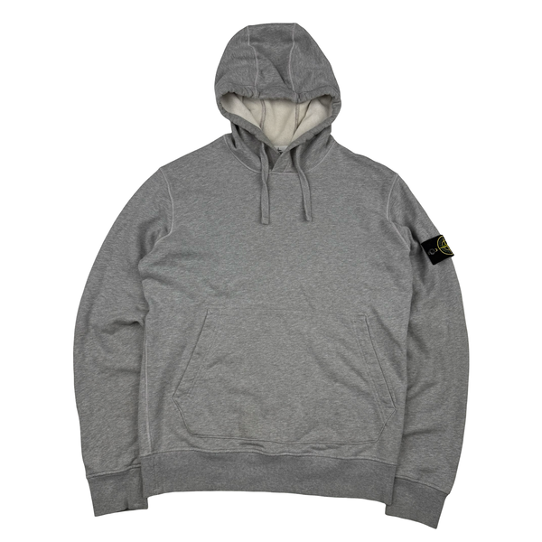 Stone Island 2022 Grey Cotton Pullover Hoodie - Large