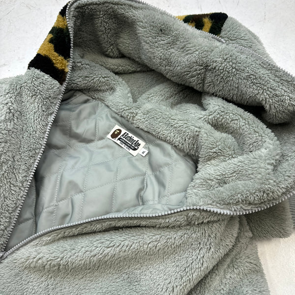 BAPE Fleece Pile Full Zipped Shark Hooded Jacket - XL