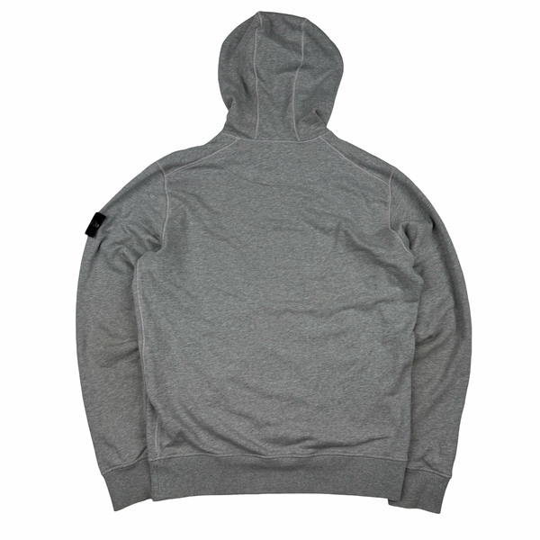 Stone Island 2022 Grey Cotton Pullover Hoodie - Large