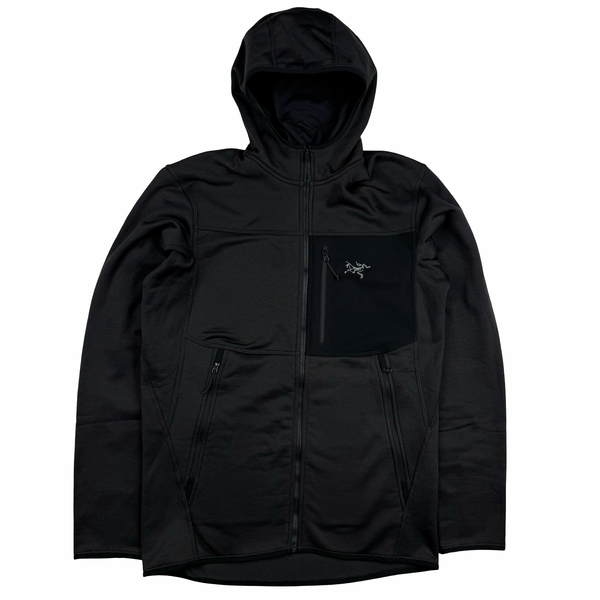 Arcteryx Charcoal Pixel Balaclava Full Zip Fleece Lined Hoodie - Small