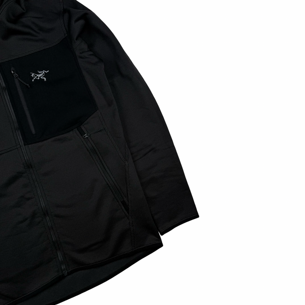 Arcteryx Charcoal Pixel Balaclava Full Zip Fleece Lined Hoodie - Small