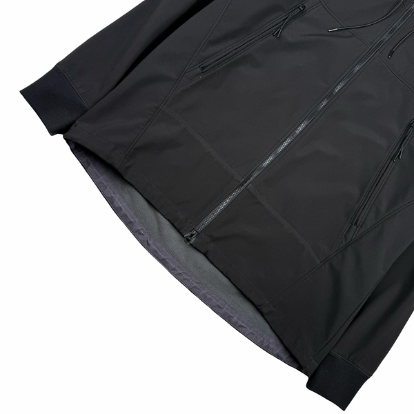CP Company Black Soft Shell Goggle Hooded Zipped Jacket - 3XL (58)