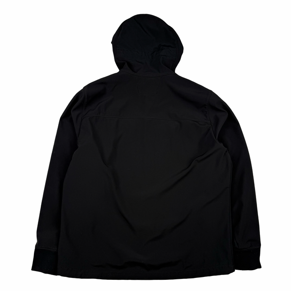 CP Company Black Soft Shell Goggle Hooded Zipped Jacket - 3XL (58)