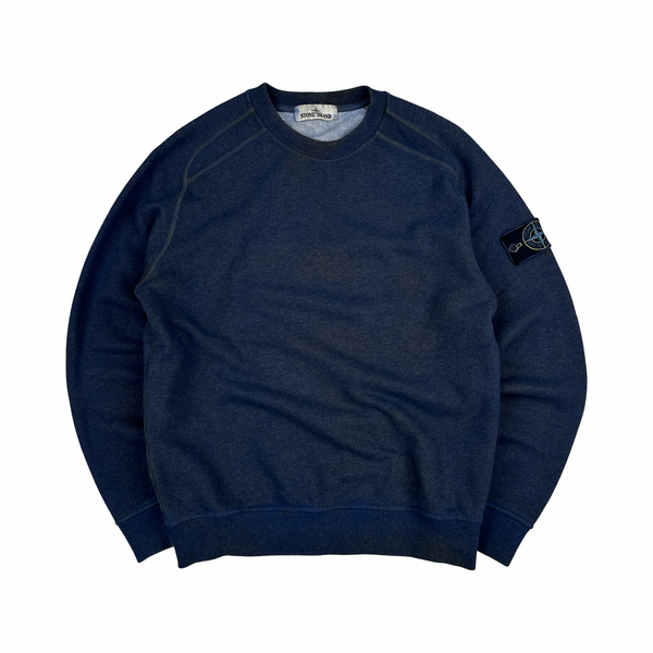 Stone Island 2020 Blue Dust Treatment Grey Cotton Sweatshirt - Small