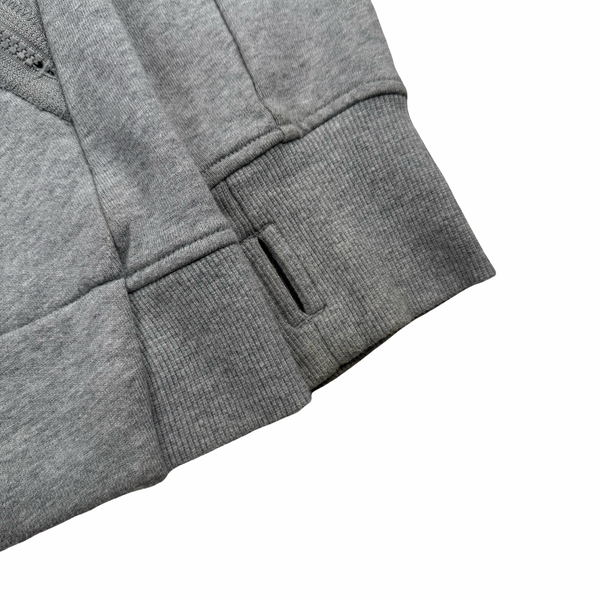 CP Company Grey Cotton Full Zip Goggle Hoodie - Medium