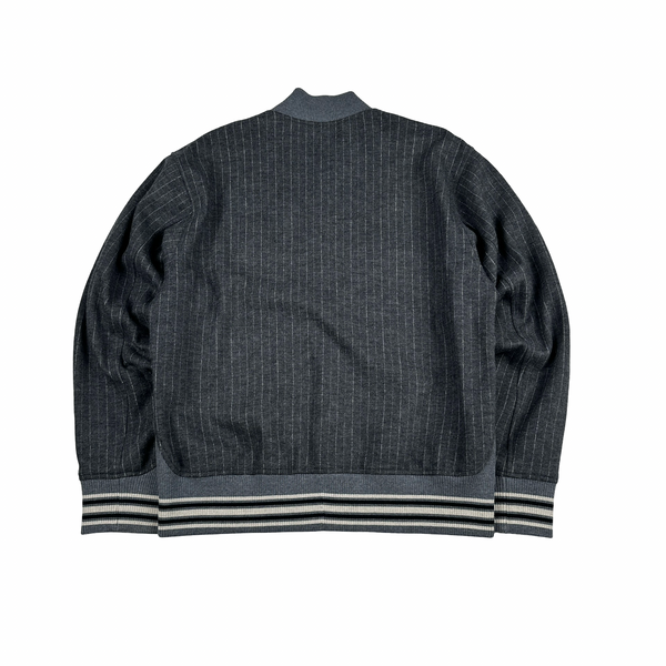 Dior Sample Grey Pin Stripe Spellout Buttoned Jacket - XL