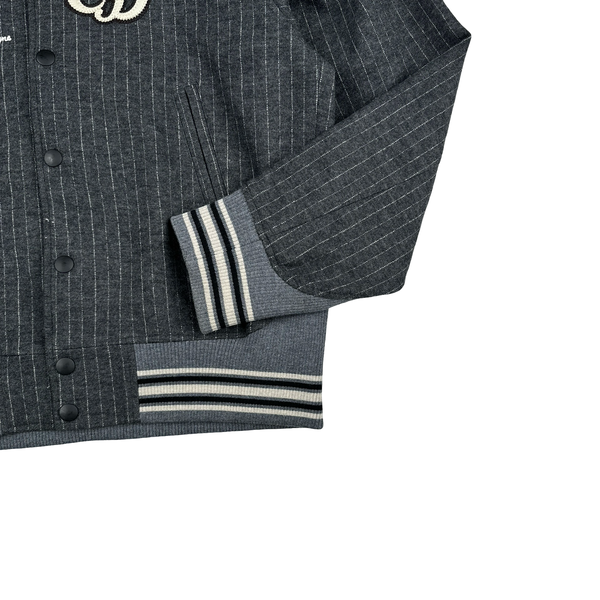 Dior Sample Grey Pin Stripe Spellout Buttoned Jacket - XL