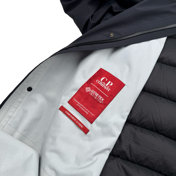 CP Company Navy/Black Gore-tex Infinium Waterproof Down Liner Parka Jacket - 3XL (56)