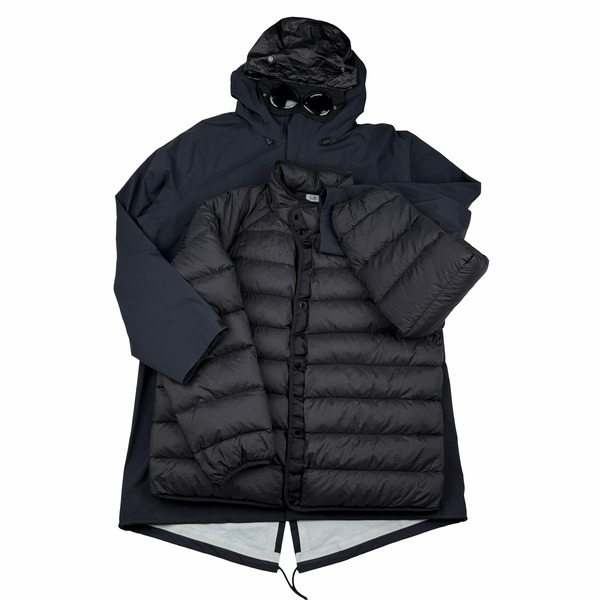 CP Company Navy/Black Gore-tex Infinium Waterproof Down Liner Parka Jacket - 3XL (56)