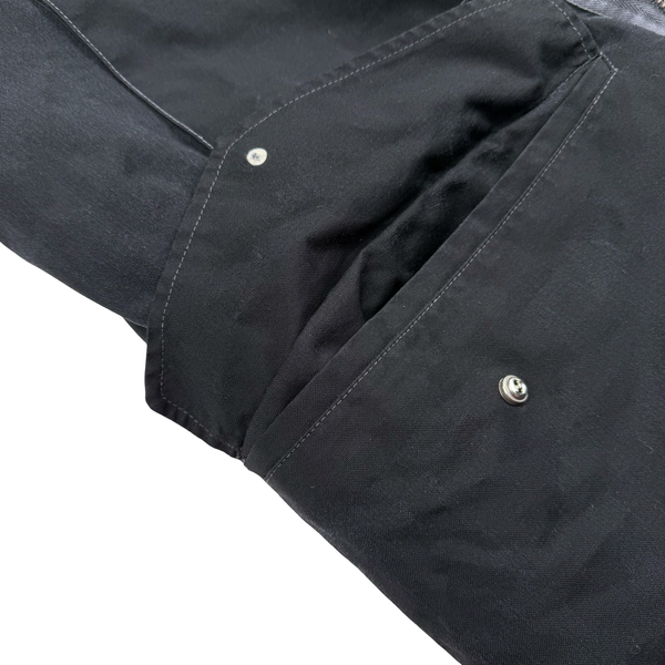 Stone Island 2000 Black Nylon Wool Laminated Dutch Rope Lined Jacket - Large