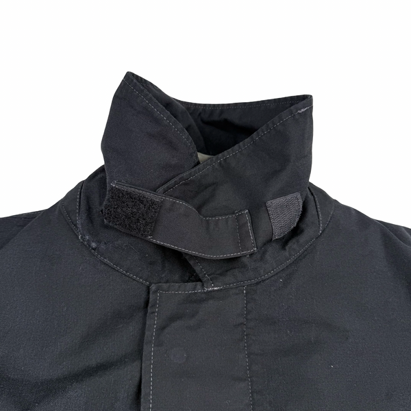 Stone Island 2000 Black Nylon Wool Laminated Dutch Rope Lined Jacket - Large