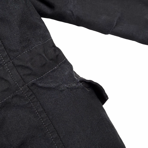 Stone Island 2000 Black Nylon Wool Laminated Dutch Rope Lined Jacket - Large