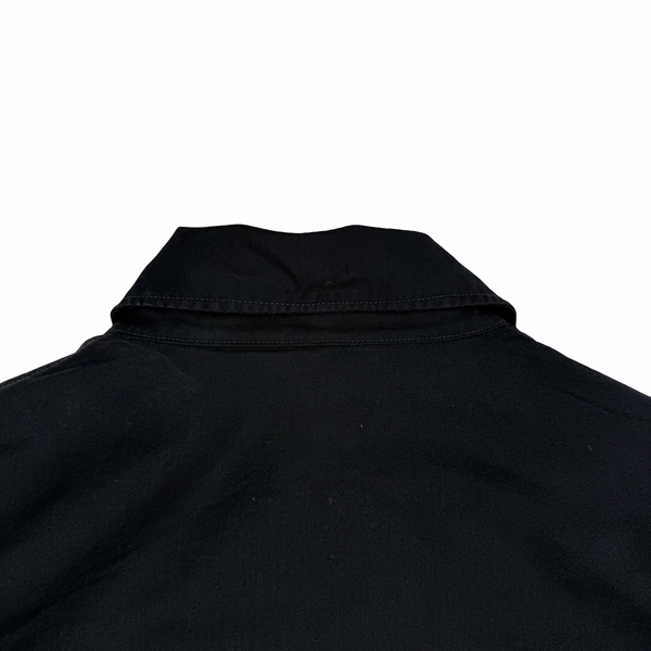 Stone Island 2000 Black Nylon Wool Laminated Dutch Rope Lined Jacket - Large