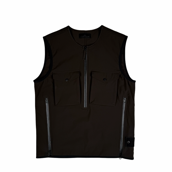Stone Island 2020 Brown Ghost Stretch 5L Gilet - Medium