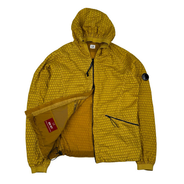 CP Company 3D Ochre Air Net Zipped Hooded Jacket - Large (50)