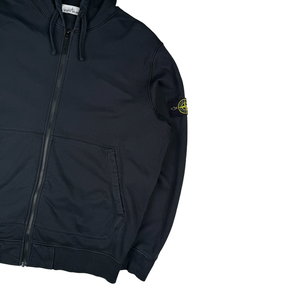 Stone Island 2023 Black Cotton Zipped Hoodie - 3XL