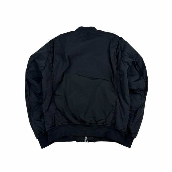 CP Company Black Nycra Stretch Lightweight Bomber Jacket - Large