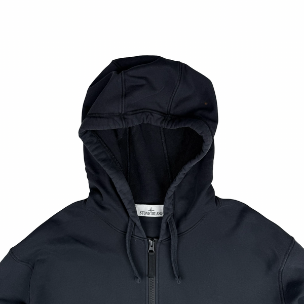 Stone Island 2023 Black Cotton Zipped Hoodie - 3XL