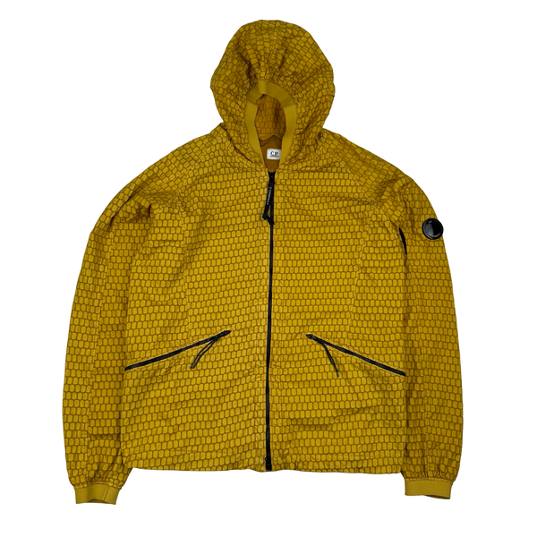 CP Company 3D Ochre Air Net Zipped Hooded Jacket - Large (50)