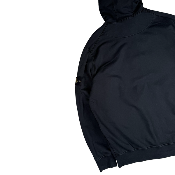 Stone Island 2023 Black Cotton Zipped Hoodie - 3XL