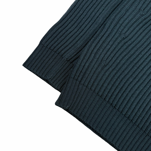 Stone Island 2022 Forest Green Heavy Knit Ribbed Jumper - Medium