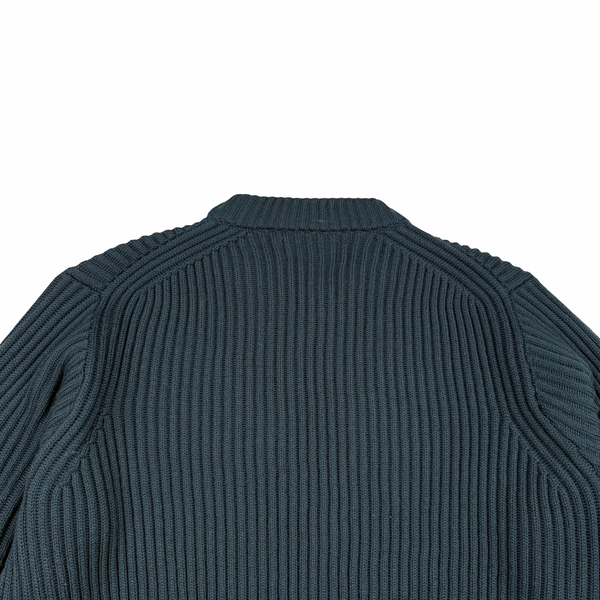 Stone Island 2022 Forest Green Heavy Knit Ribbed Jumper - Medium