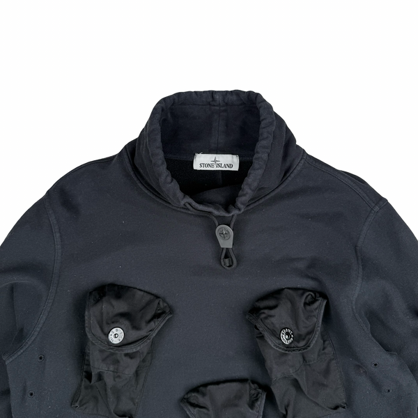 Stone Island 2021 Black Chest Cargo Pocket Pullover Jumper - Medium
