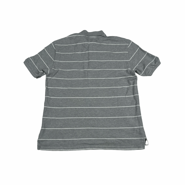 CP Company Grey Striped Cotton Polo Shirt - Large