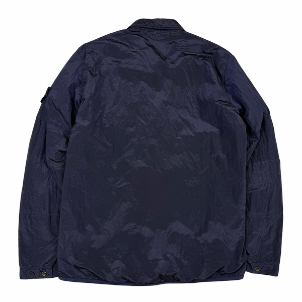 Stone Island 2018 Navy Shimmer Nylon Metal Overshirt - Small