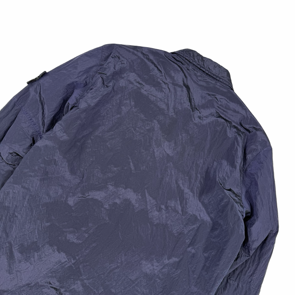 Stone Island 2018 Navy Shimmer Nylon Metal Overshirt - Small