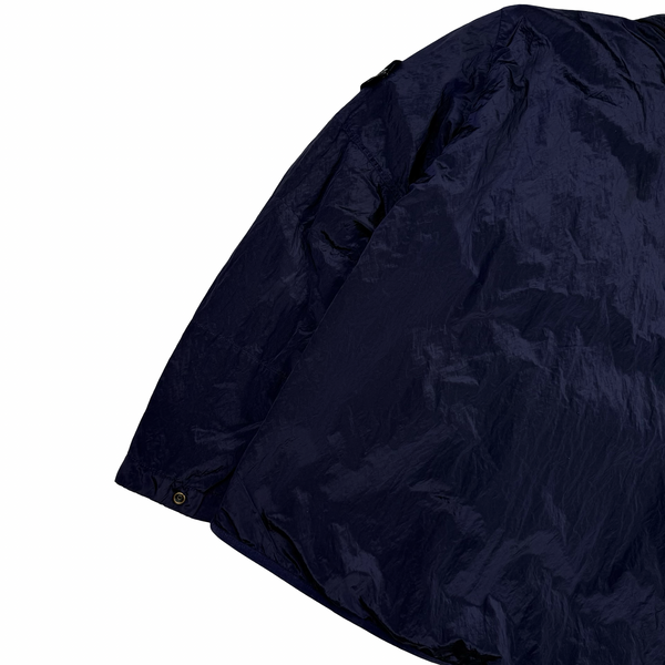 Stone Island 2018 Navy Shimmer Nylon Metal Overshirt - Small