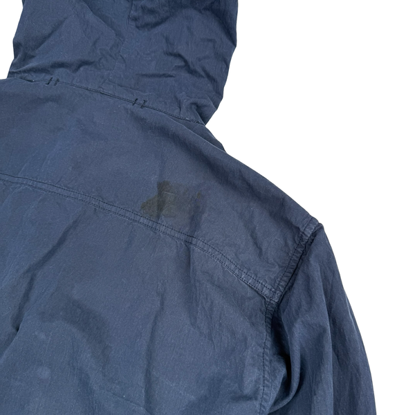 Stone Island 2013 Navy Blue Micro Yarn Cotton Lined Hooded Overshirt Jacket - Large