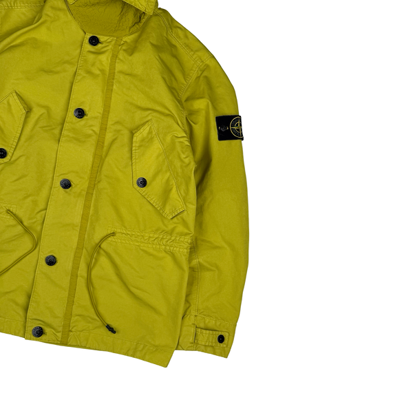 Stone Island 2019 Yellow David TC Garment Dyed Parka Jacket - Size Small