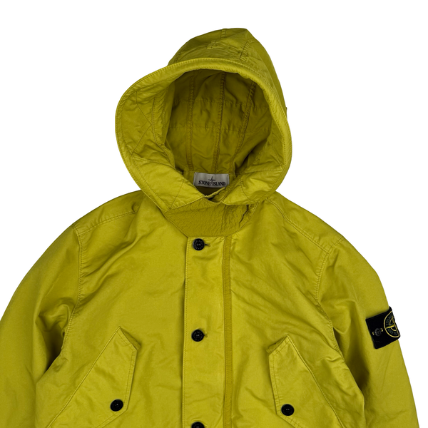 Stone Island 2019 Yellow David TC Garment Dyed Parka Jacket - Size Small