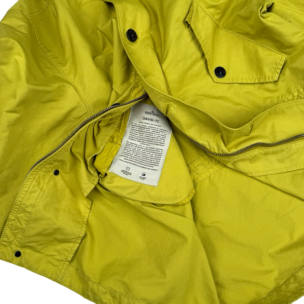 Stone Island 2019 Yellow David TC Garment Dyed Parka Jacket - Size Small