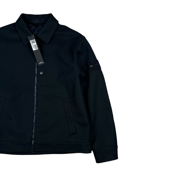 Stone Island 2025 Navy Ghost Wool Lined Zip Up Blazer Jacket - Large